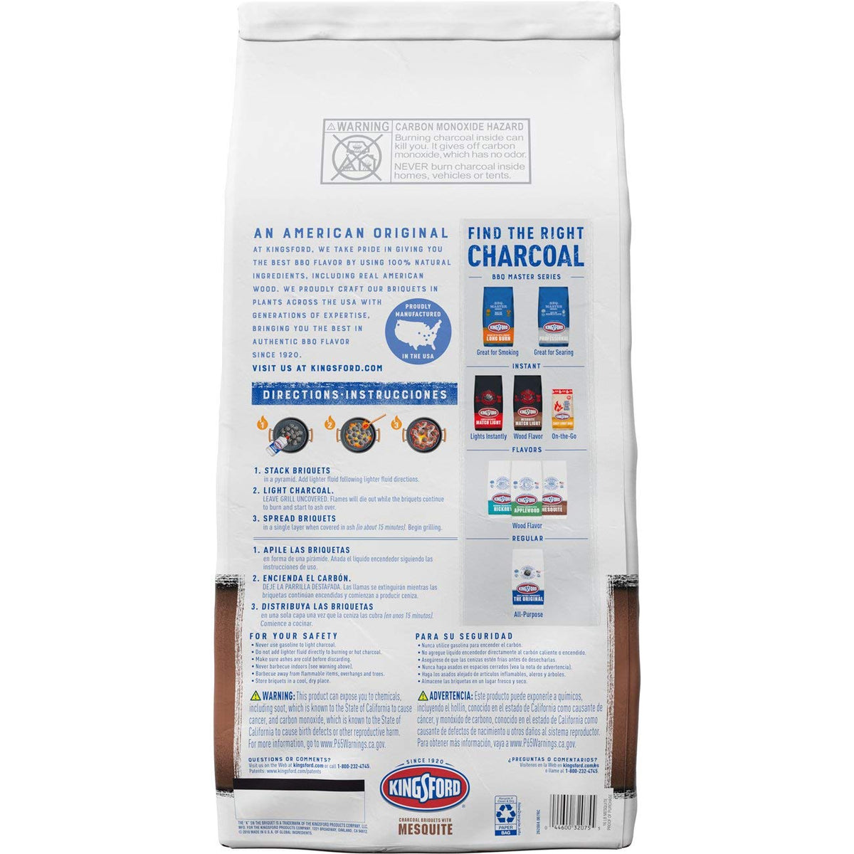 Original Charcoal Briquettes with Mesquite 16 Pounds D23272
