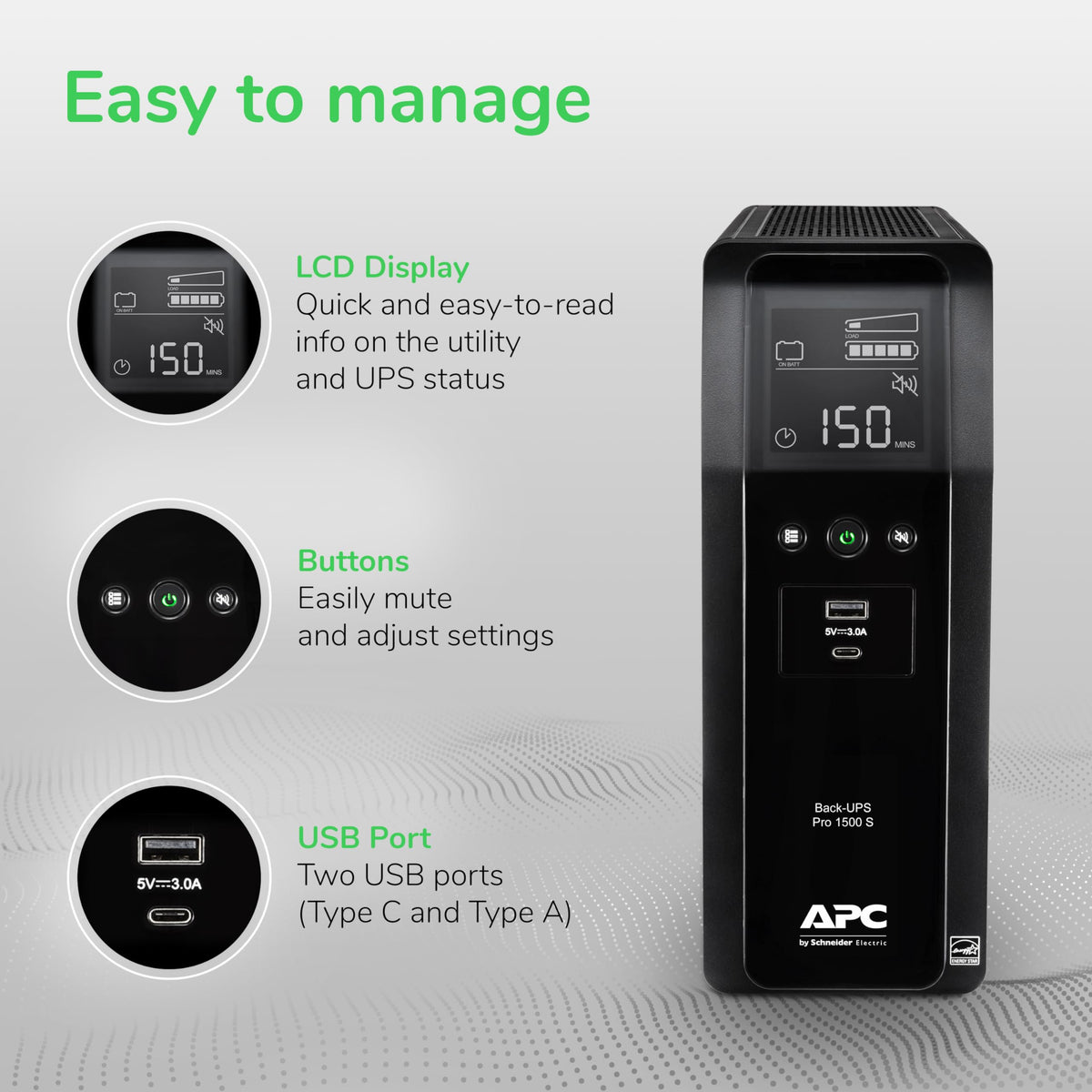Pure Sine Wave UPS Battery Backup & Surge Protector H57370