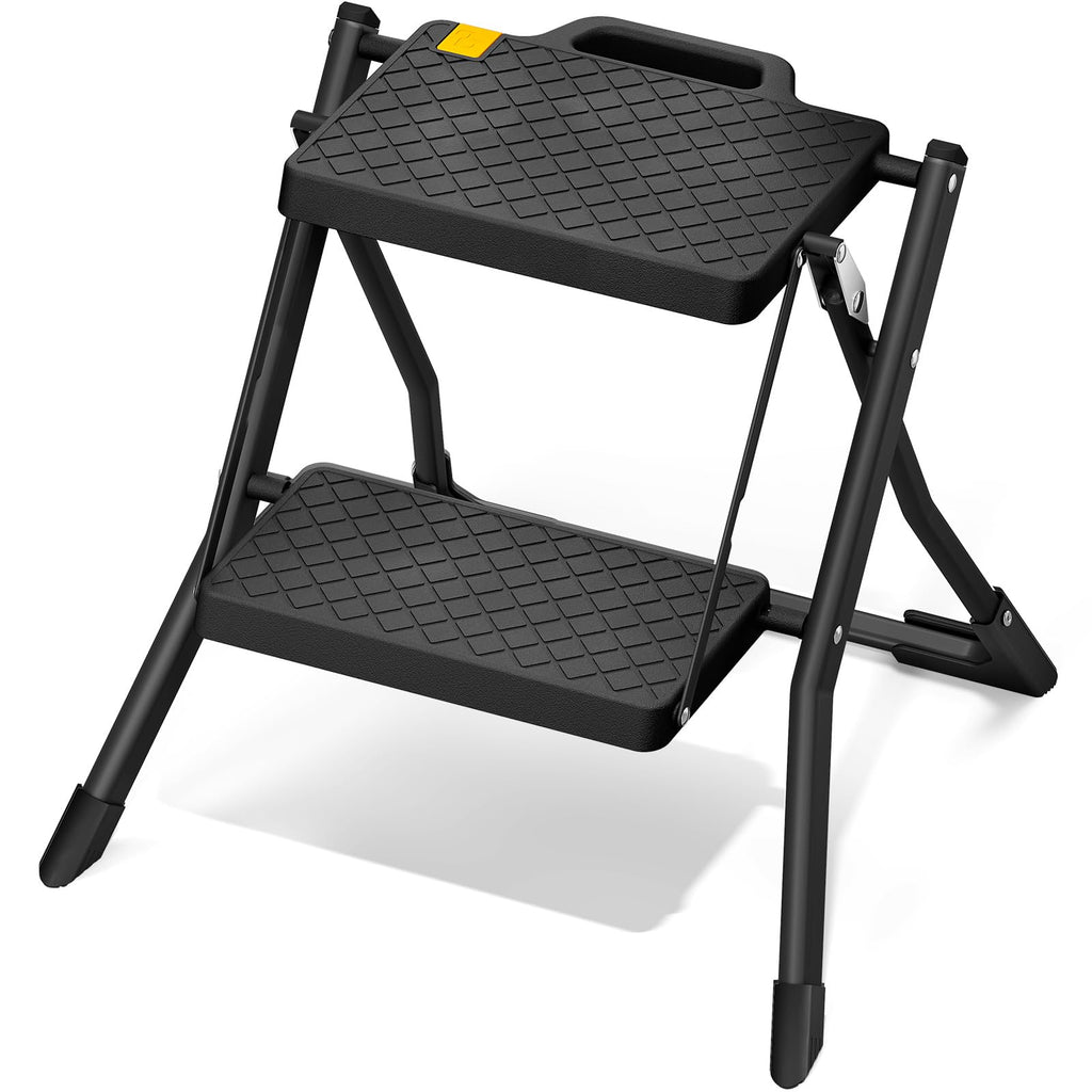2 Step Folding Stool Ladder 330lb Cap Black K440977