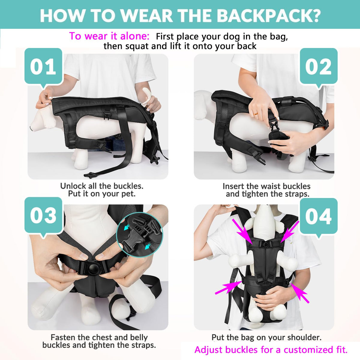 Adjustable Dog Backpack Carrier G130