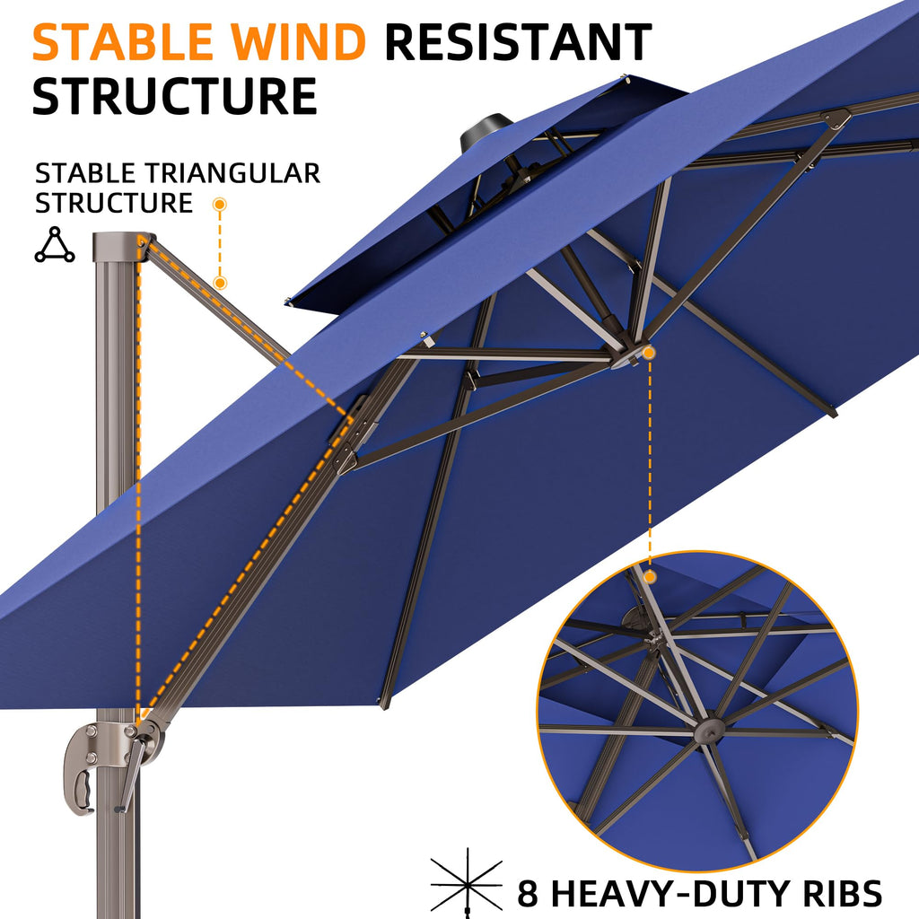 10' X 13' Rectangle Cantilever Patio Umbrella F8082