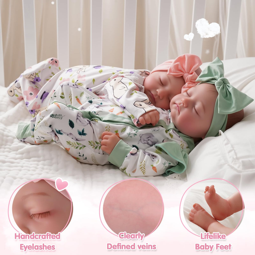 Lifelike Reborn Baby Dolls Twins 20 inch I905964
