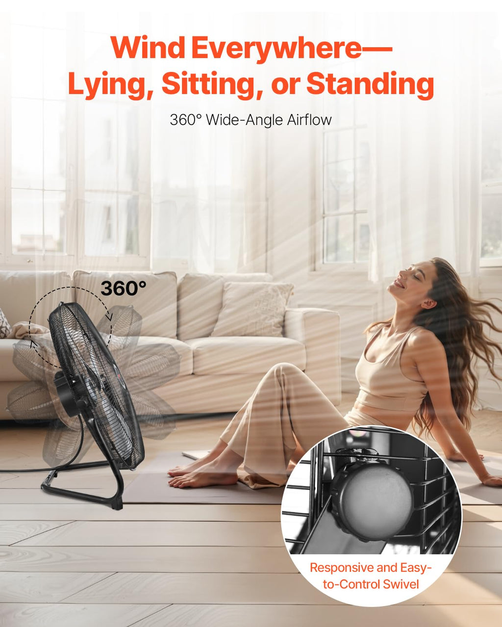 20 Inch 3 Speeds High Velocity Industrial Floor Fan N964486