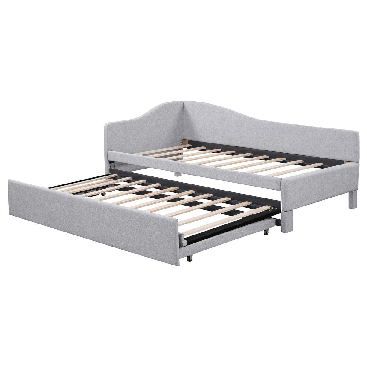 Twin Size Linen Upholstered Daybed with Pop up Trundle U552