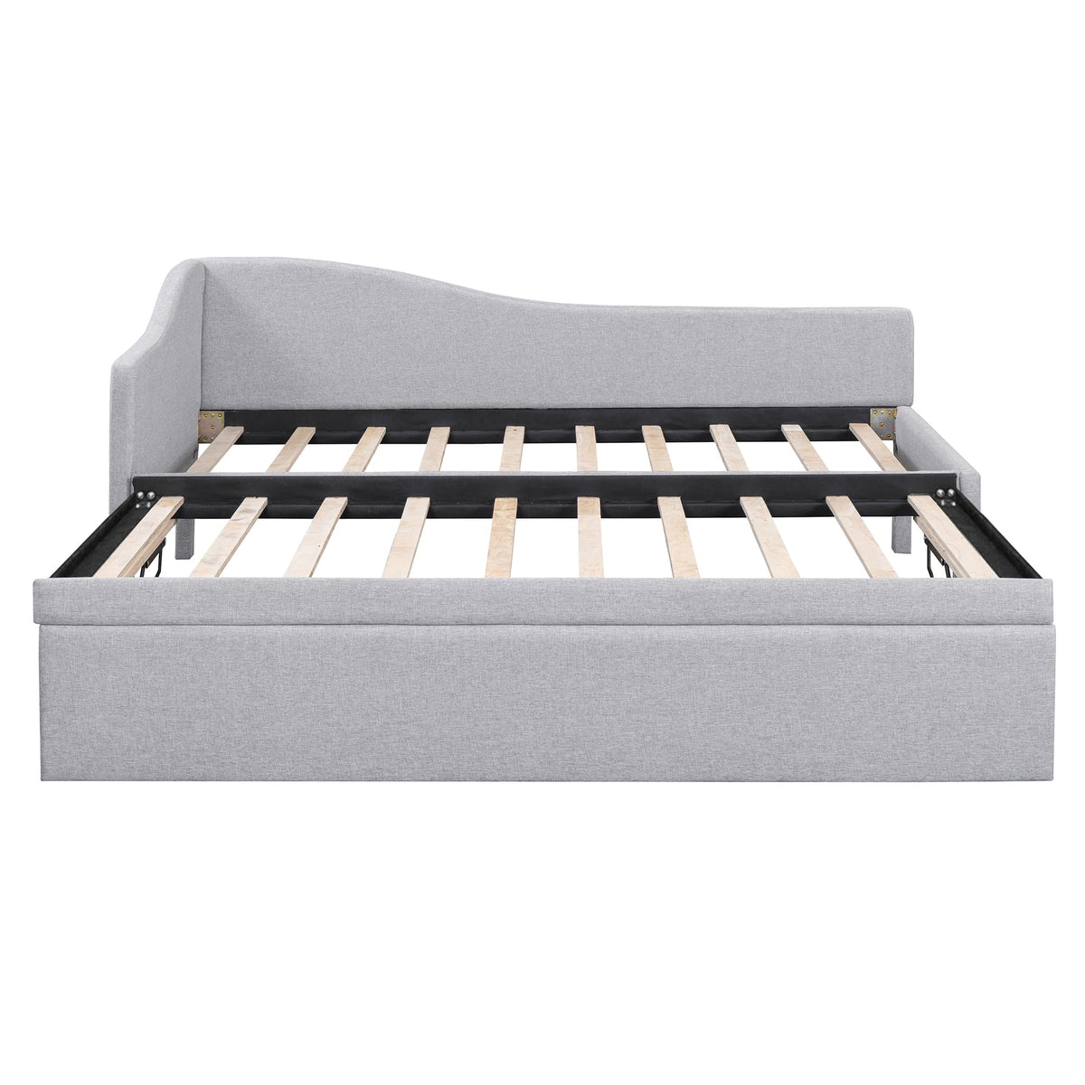 Twin Size Linen Upholstered Daybed with Pop up Trundle U552
