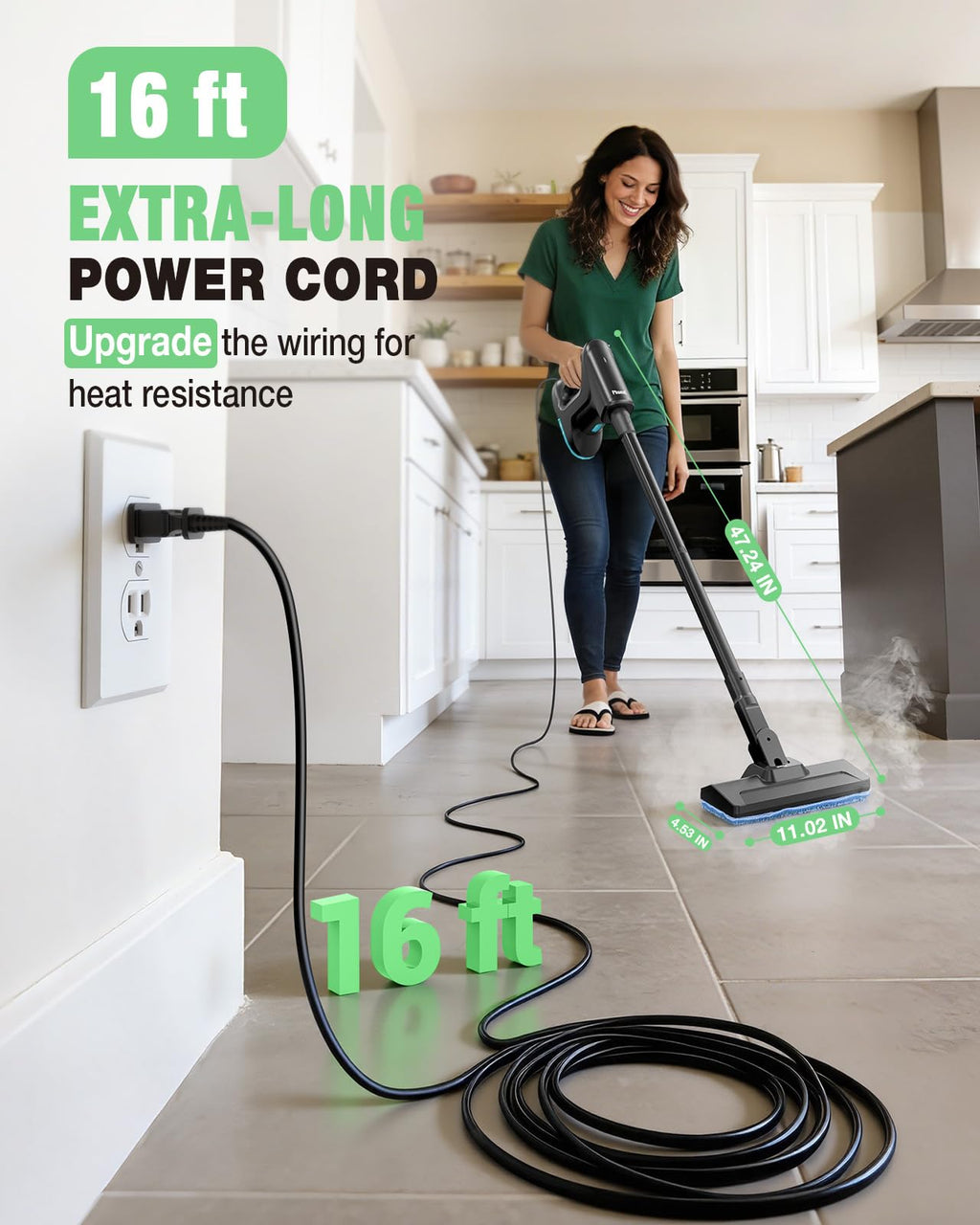 14-in-1 Lightweight Detachable Handheld Steam Mop Black B81111