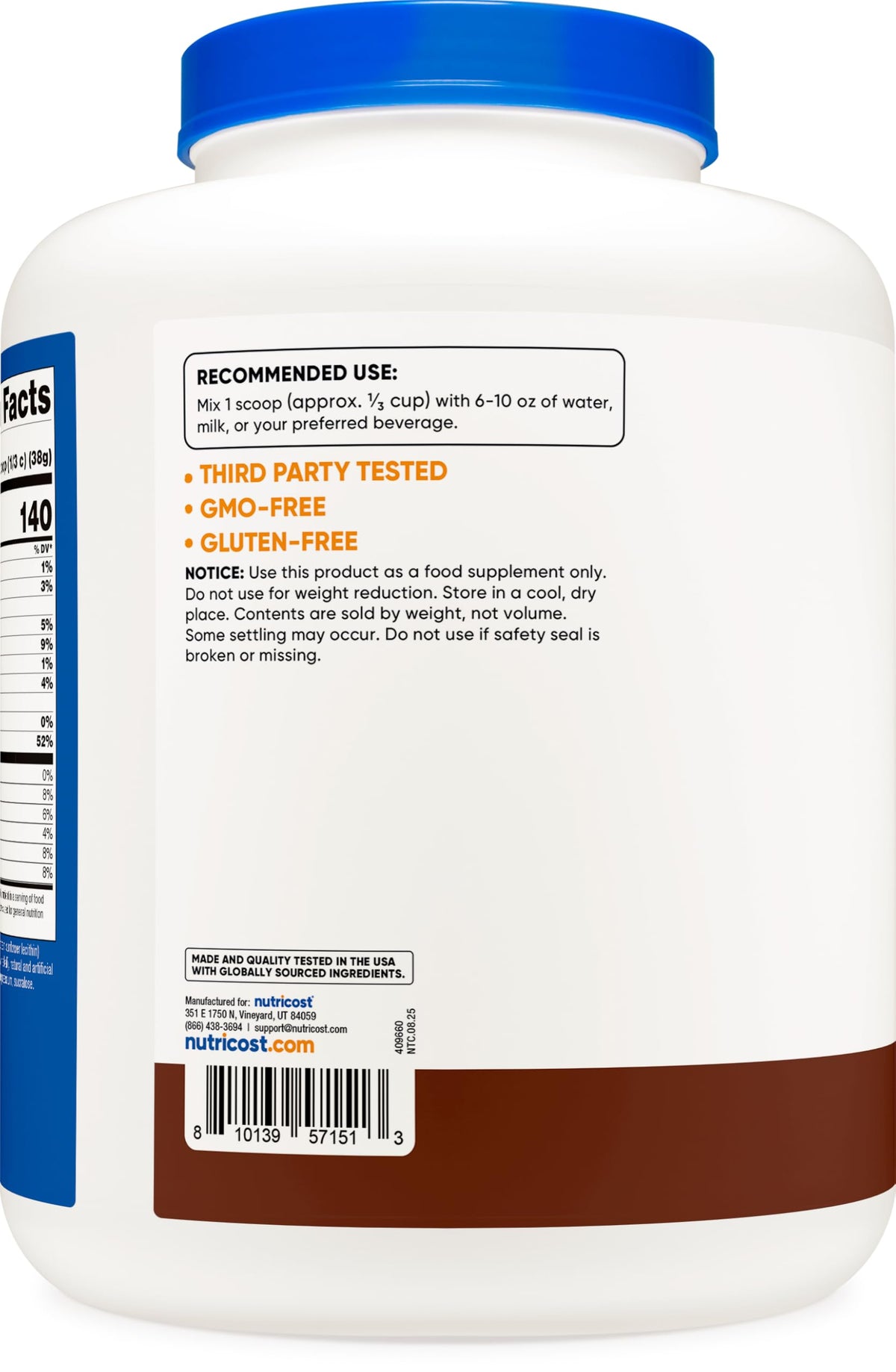 Whey Protein Isolate Powder Milk Chocolate 5LBS D7746