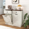 Double Tilt Out Trash Cabinet with Storage Drawers, Antique White O413303
