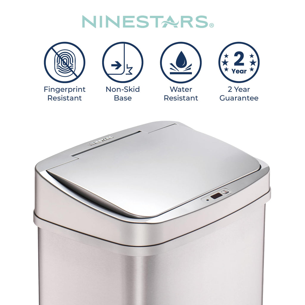 13 Gallon Automatic Stainless Steel Trash Can U632630