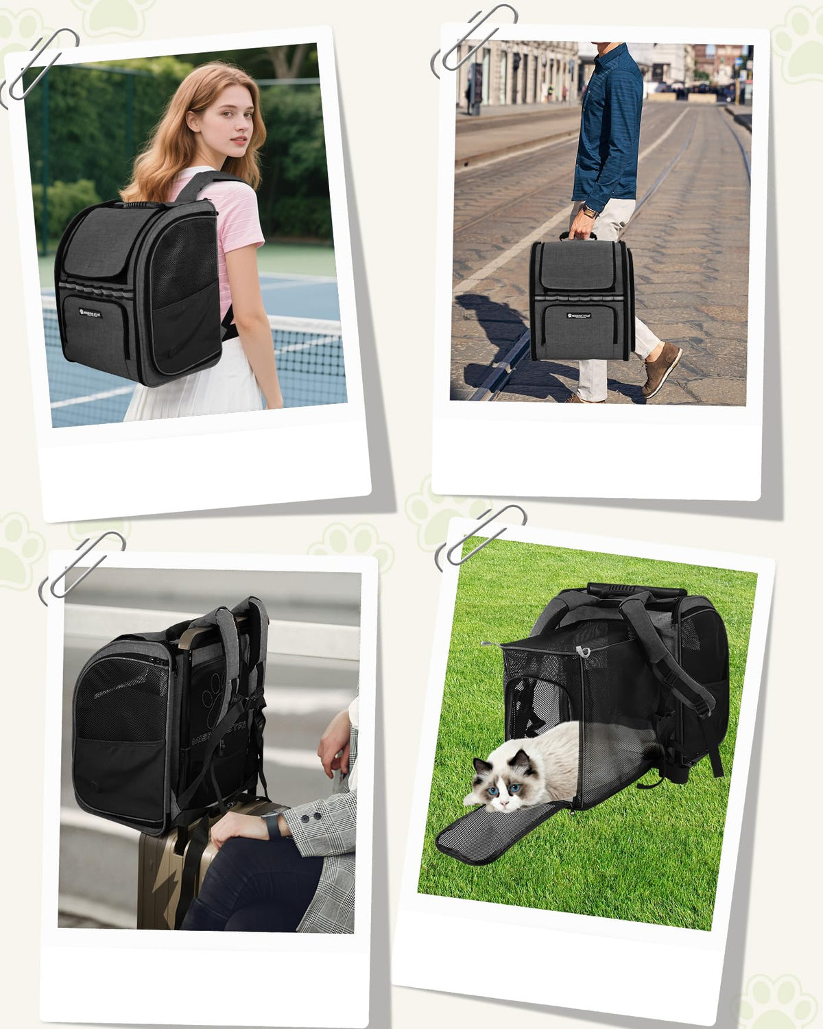 Expandable Breathable Mesh Cat Dog Carrier Backpack M92200