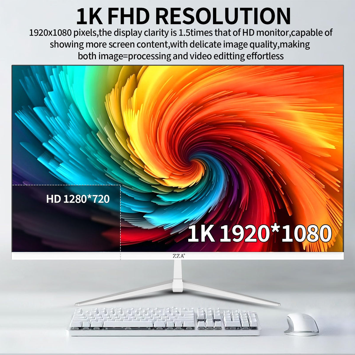 32 Inch Flat Computer Monitor 60Hz FHD 1080p VA White A386