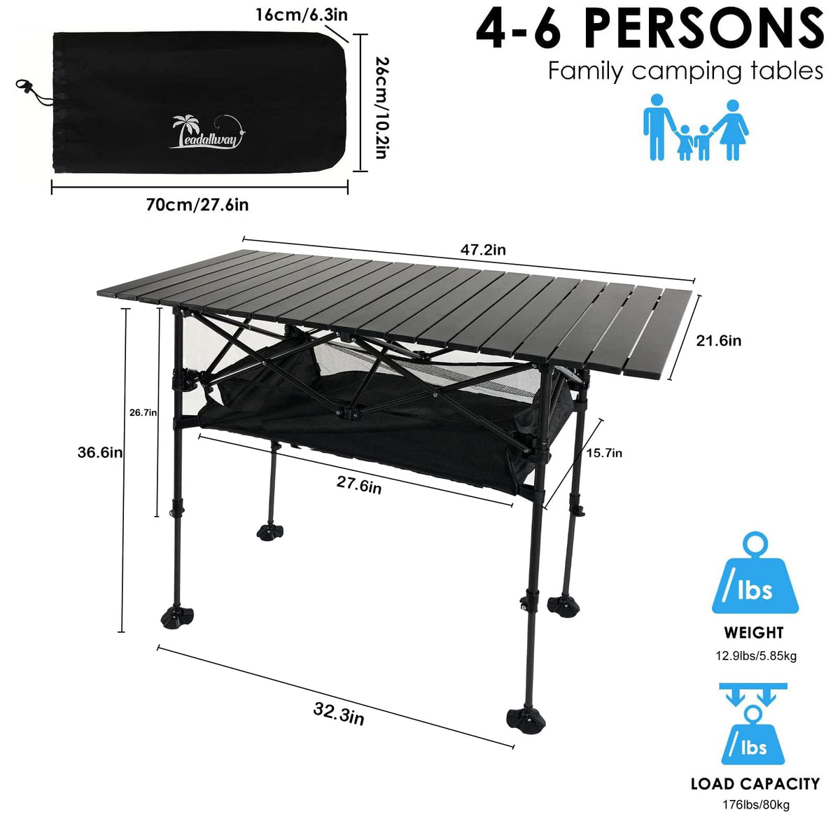 Adjustable Aluminum Camping Table P48460