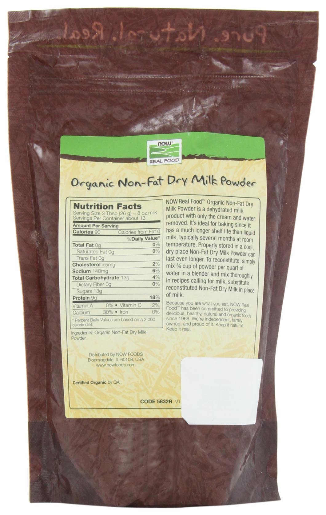 Non Fat Dry Milk Powder Organic 12-Ounce Pack of 2 C619
