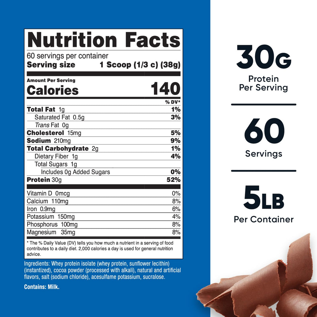Whey Protein Isolate Powder Milk Chocolate 5LBS D7746