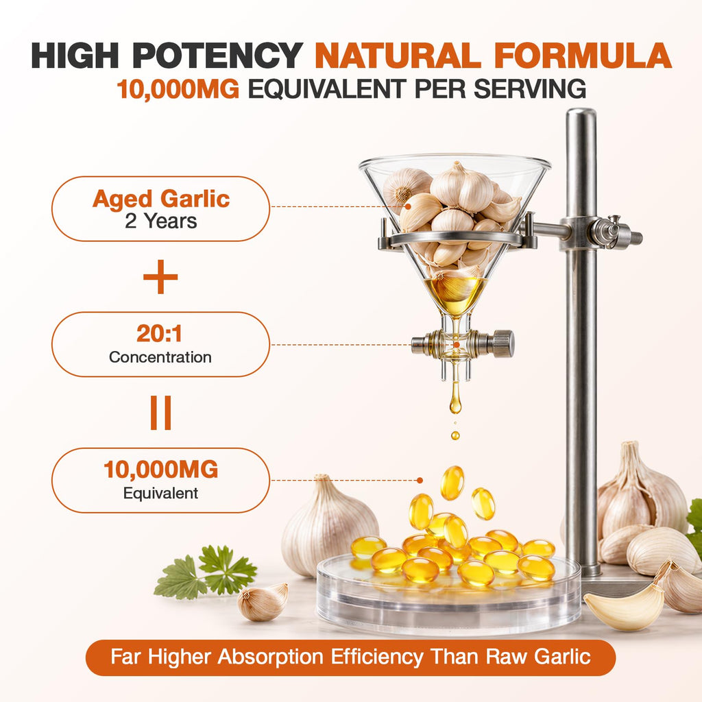 Odorless Garlic Capsules 10,000mg 300 Softgels Z846901