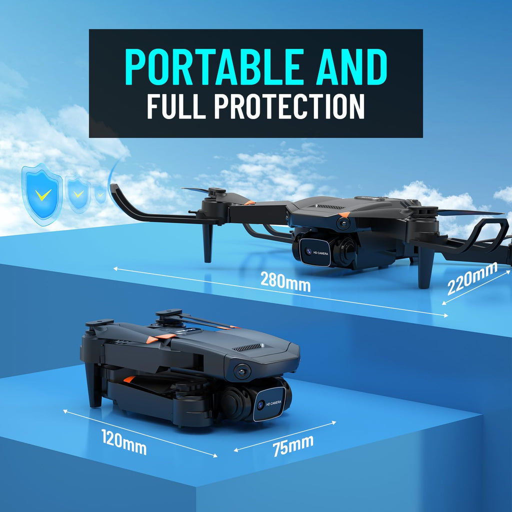 1080P HD Foldable Mini RC Drone with Camera, 2 Batteries H233