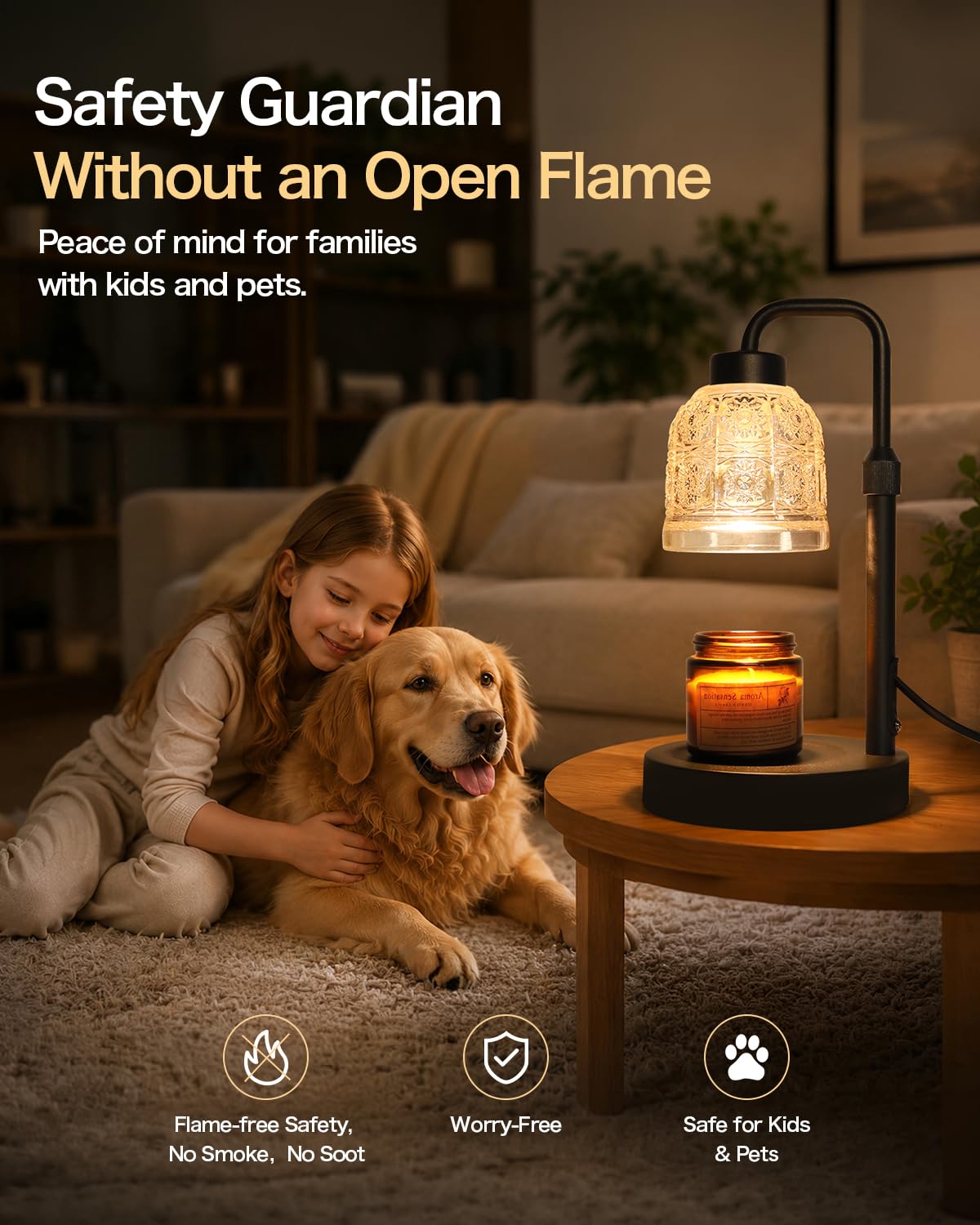 Candle Warmer Lamp with Timer, Gold R459