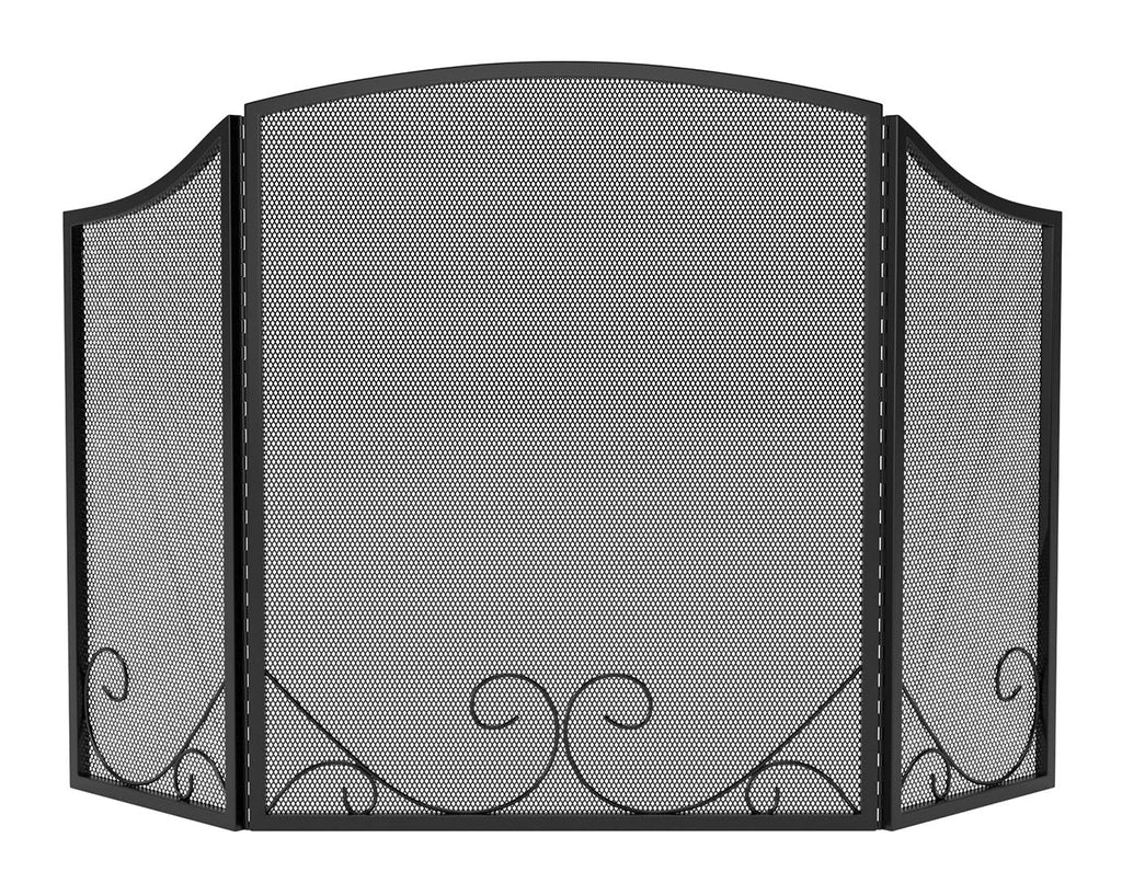 Black Wrought Iron Fireplace Screen C271