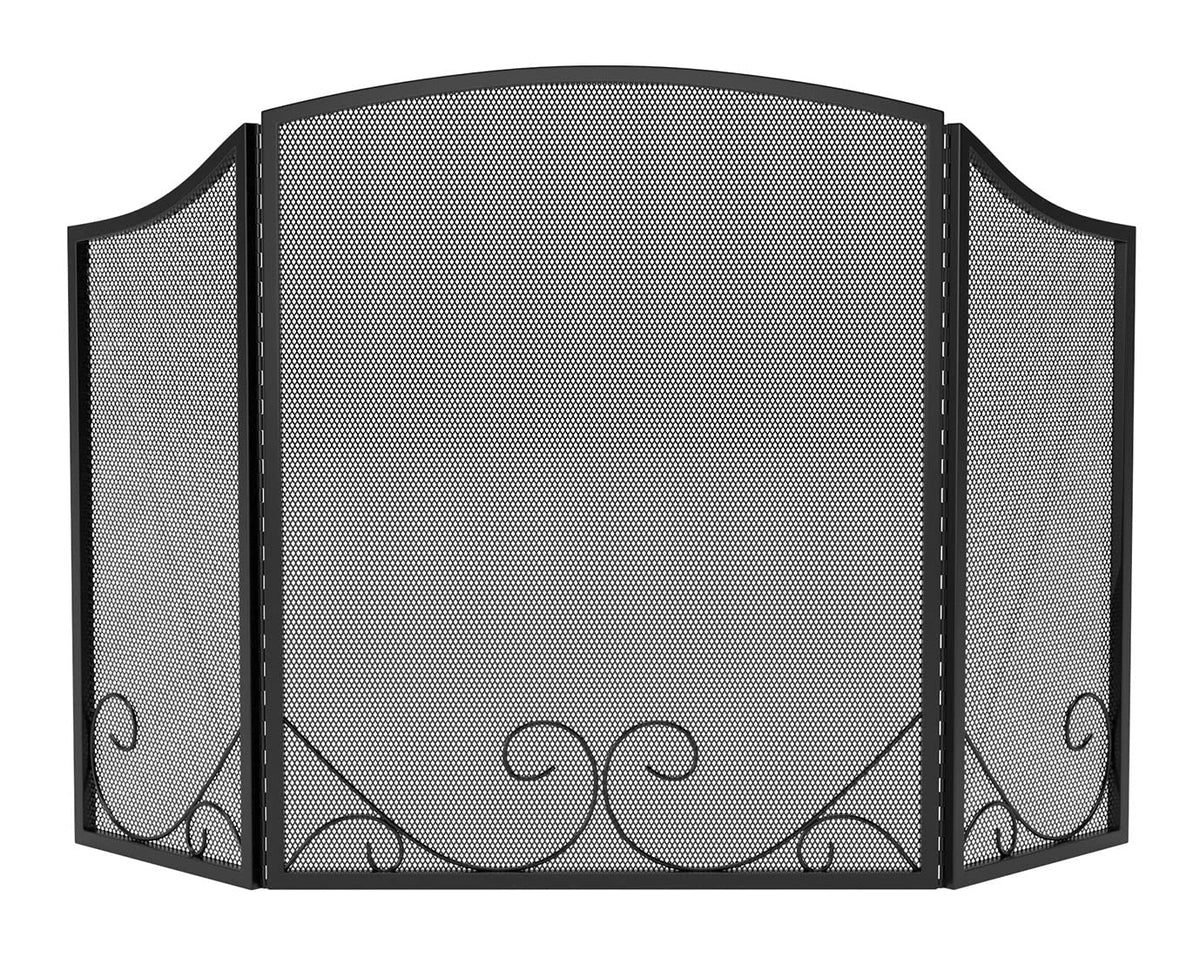 Black Wrought Iron Fireplace Screen C271
