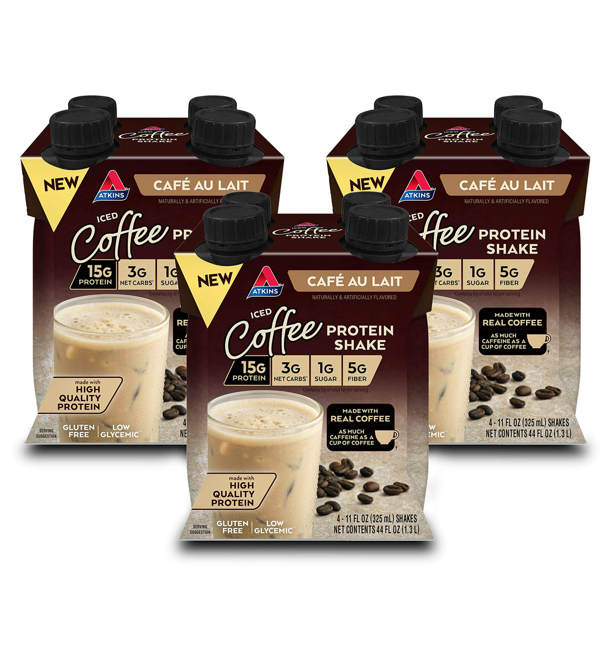Dark Chocolate Protein Shake & Iced Coffee Protein Shake, 15g Protein, 12 Count I519