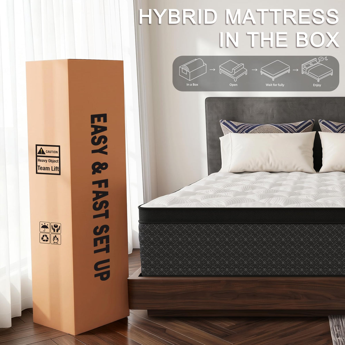 Full Size 12" Hybrid Memory Foam Mattress E454