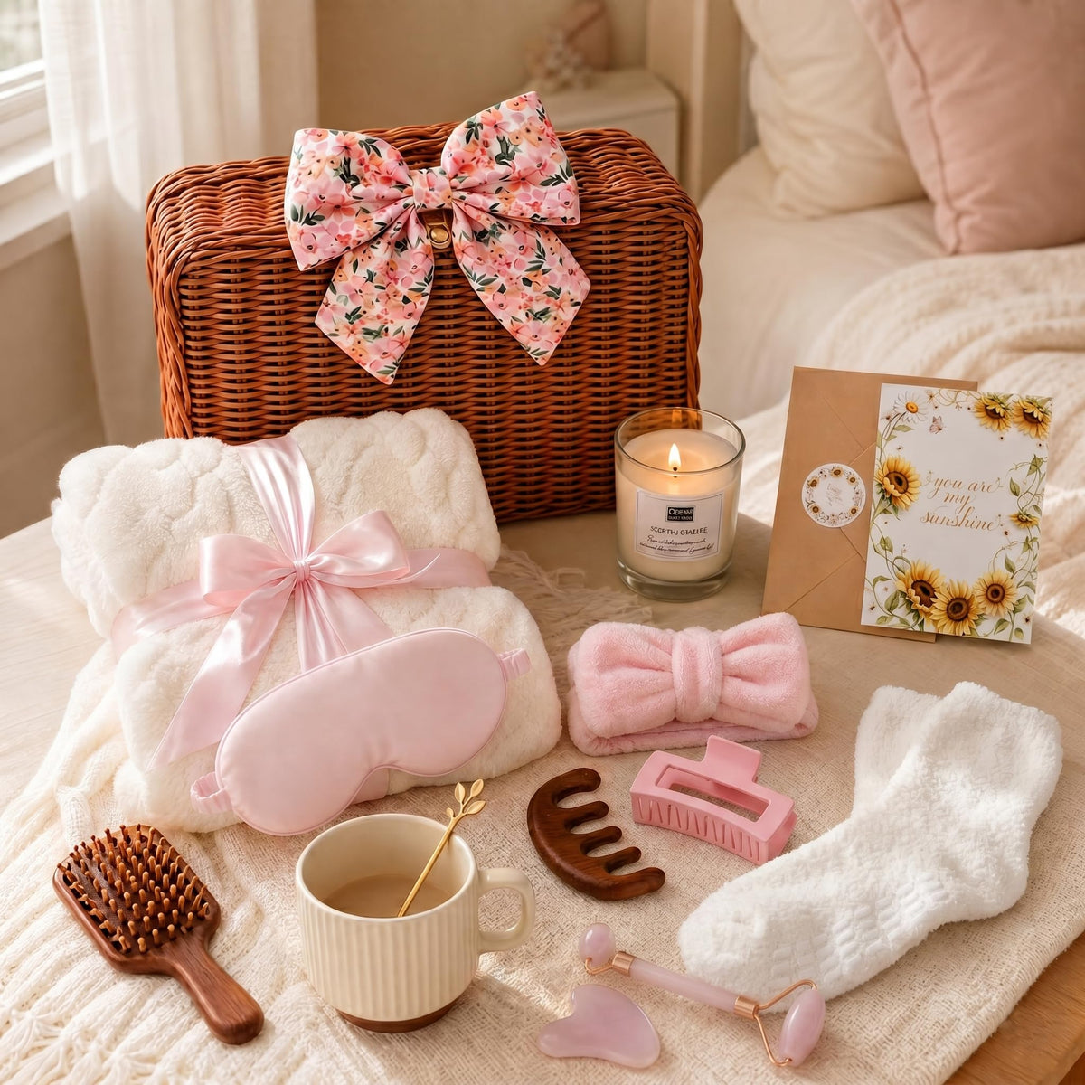 15 Pc Pink Spa Gift Basket X280