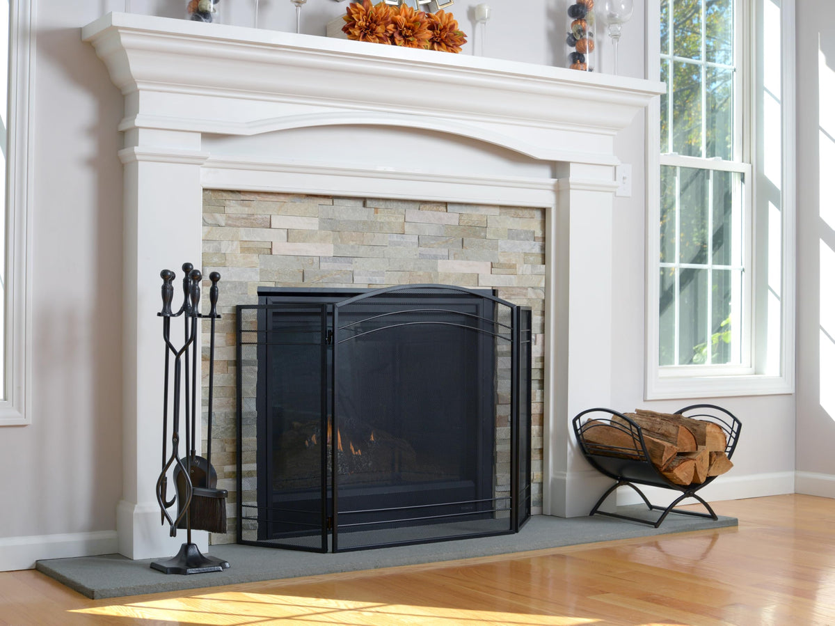 Black Fireplace Screen D645921