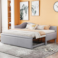 Twin Size Linen Upholstered Daybed with Pop up Trundle U552