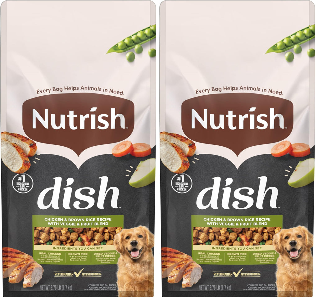 Natural Dry Dog Food Chicken & Brown Rice 3.75 Pound Bag Pack of 2 L64143