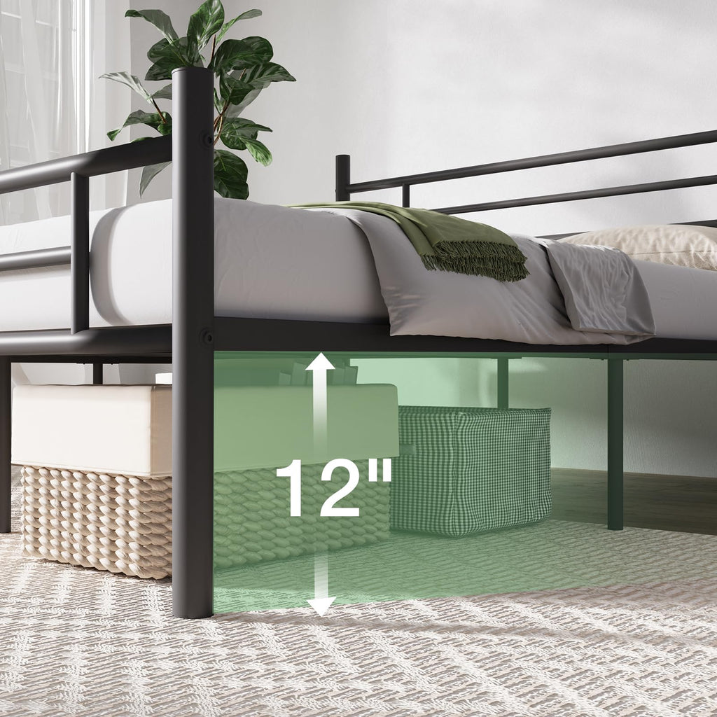 Full Size Metal Platform Bed Frame with Headboard and Footboard C8768