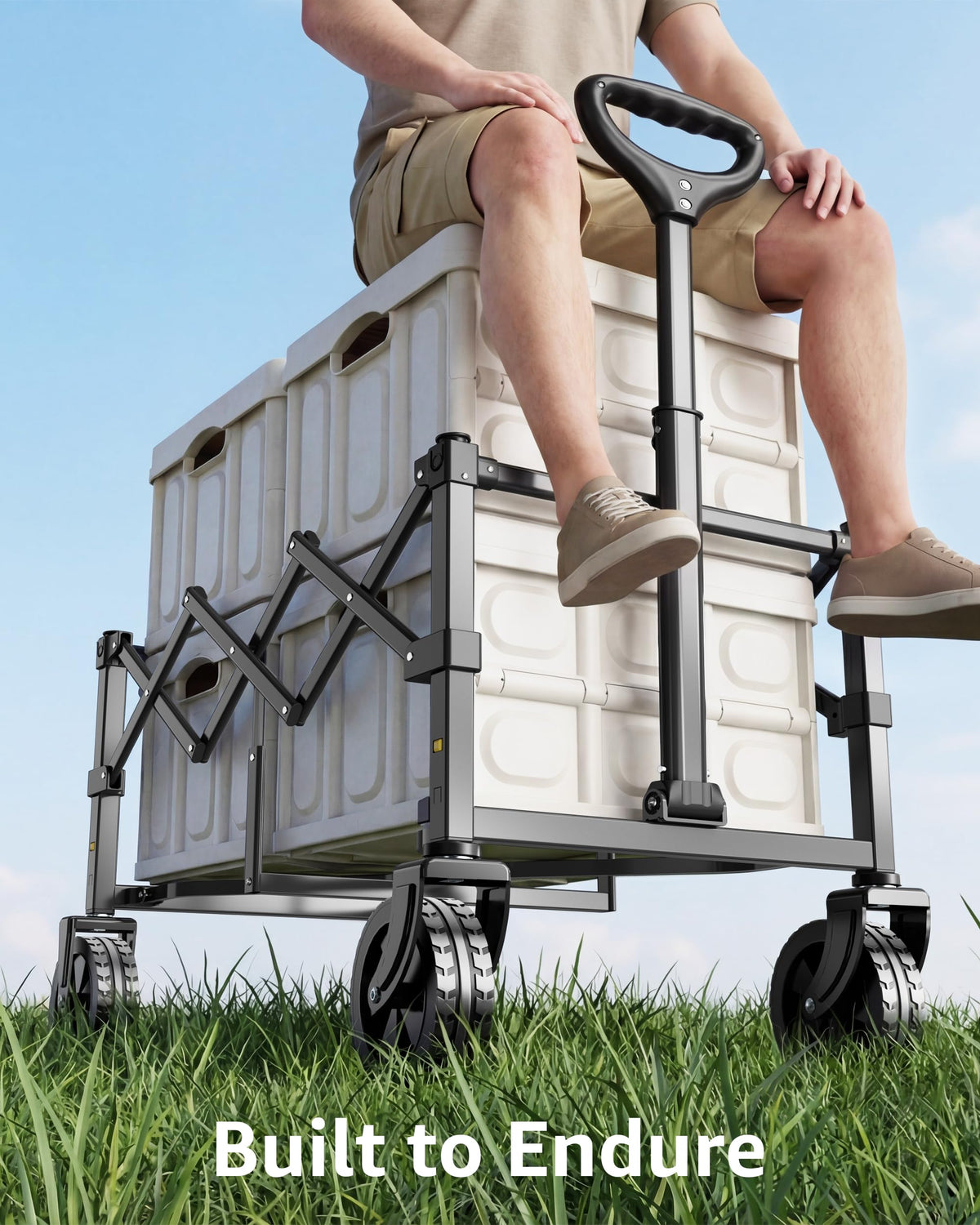 Collapsible Grocery Wagon Cart with Wheels A520