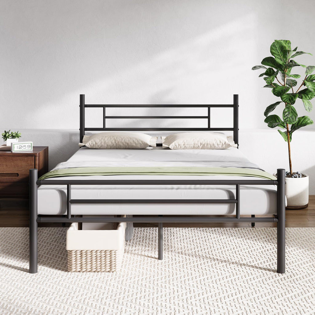 Full Size Metal Platform Bed Frame with Headboard and Footboard C8768
