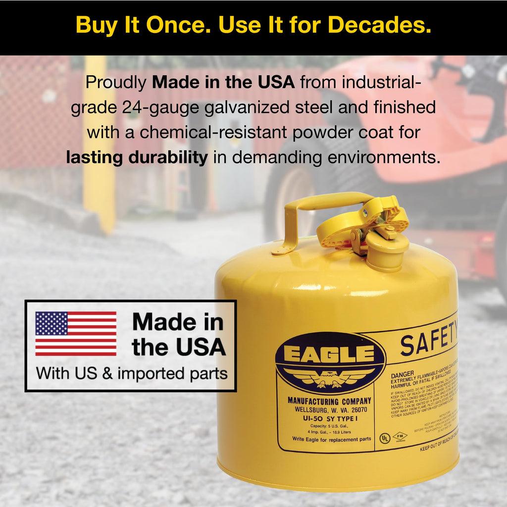 5 Gallon Yellow Safety Gas Can A9735