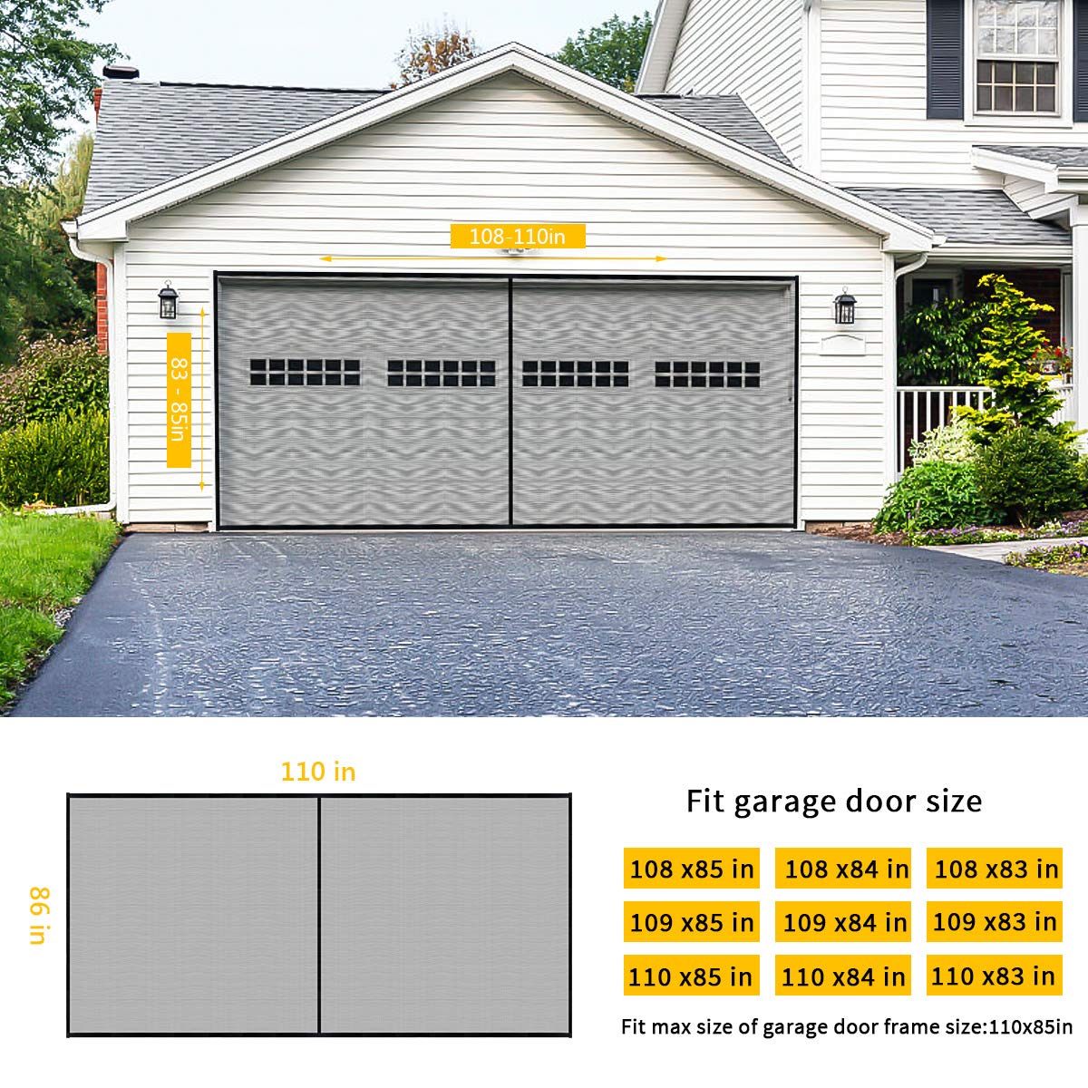 9x7FT Fiberglass Magnetic Garage Door Screen L45670
