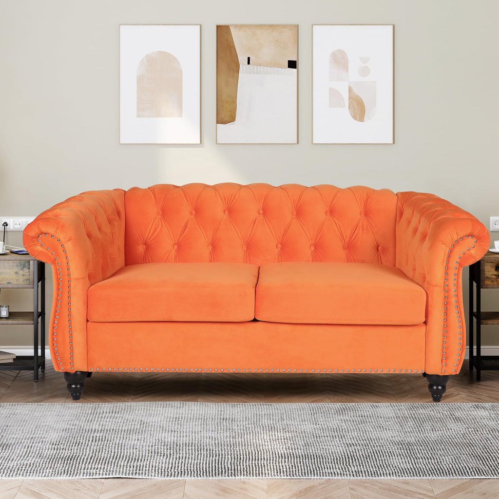 Tufted Velvet 2 Seater Sofa B258