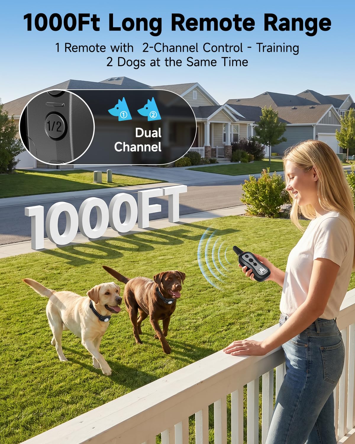 Dog Training Collar with Remote, 3 Training Modes, Rainproof O57314