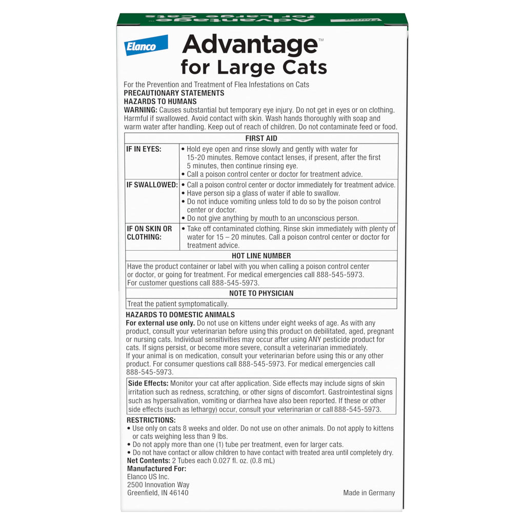Topical Cat Flea Treatment and Prevention for Large Cats Over 9 lbs O464820