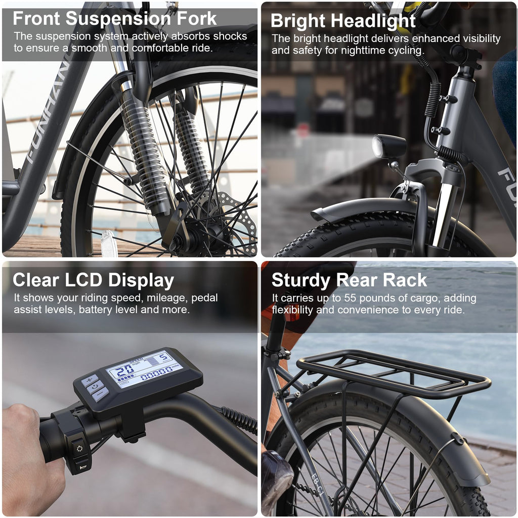26" 1000W Electric Bike with 48V Battery, 7-Speed U97467