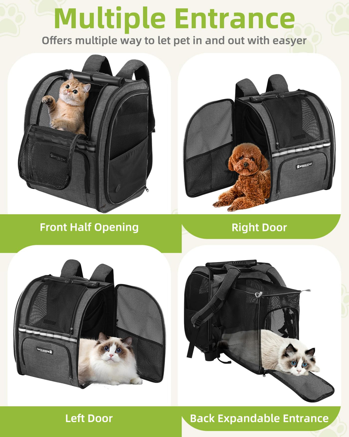 Expandable Breathable Mesh Cat Dog Carrier Backpack M92200