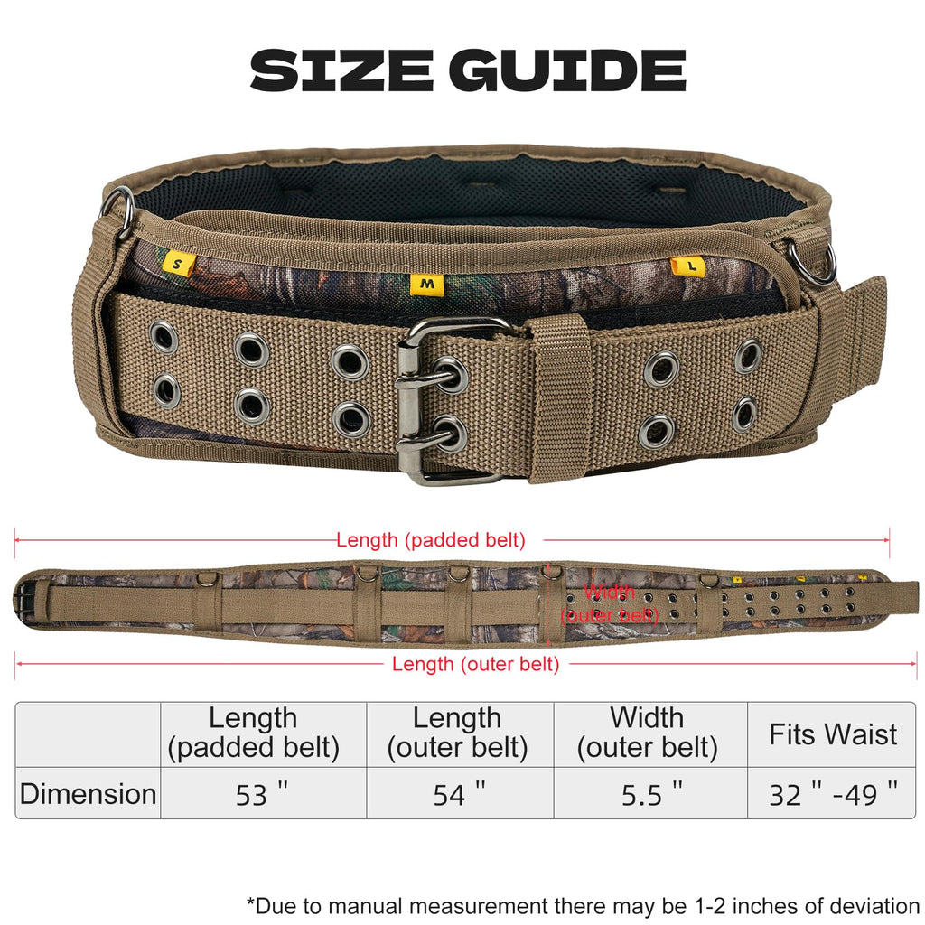 Camo Tool Belt with Suspenders Heavy Duty Carpenter Rig K2964