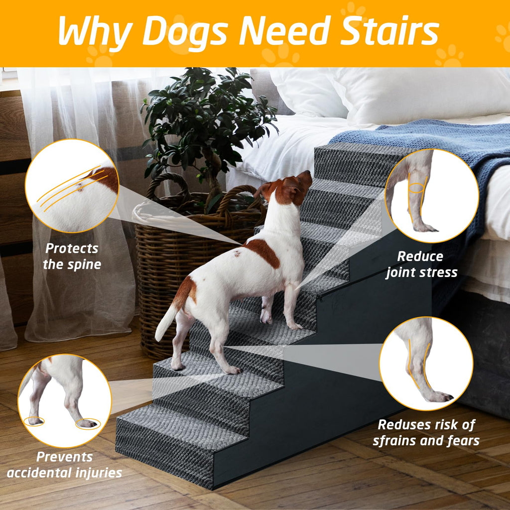 31" H 7-Step Non-Slip Extra Wide Dog Stairs Z5958