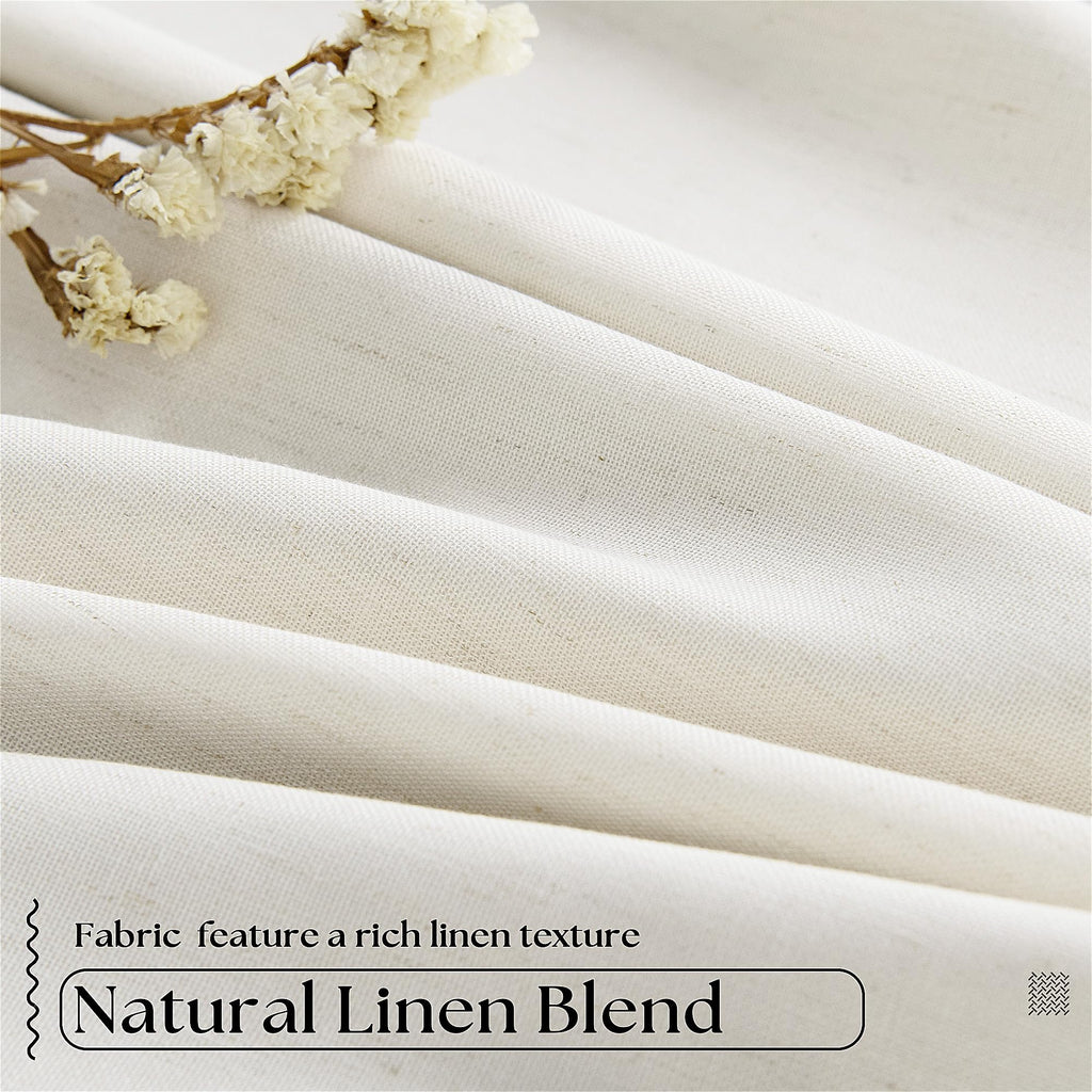 90 Inch Pinch Pleated Linen 100% Blackout Curtains 2 Panels F179019