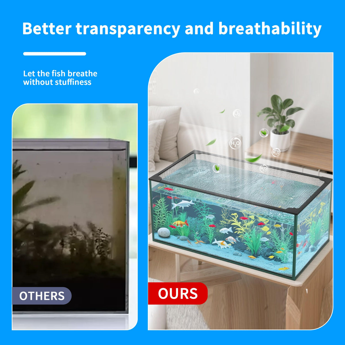 Magnetic Aquarium Lid Anti-Jumping Mesh Fish Tank Cover T379