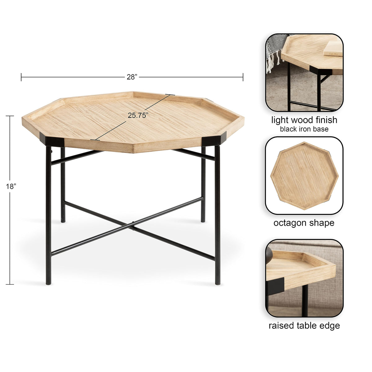 Two-Tone Octagon Coffee Table D75454