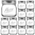 Wide Mouth Mason Jars 16oz with Airtight Lids and Bands R959