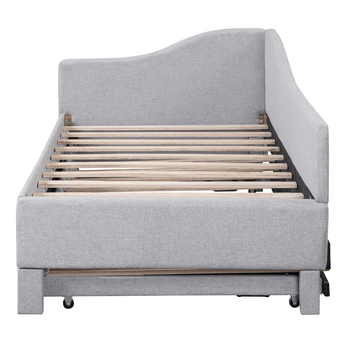 Twin Size Linen Upholstered Daybed with Pop up Trundle U552