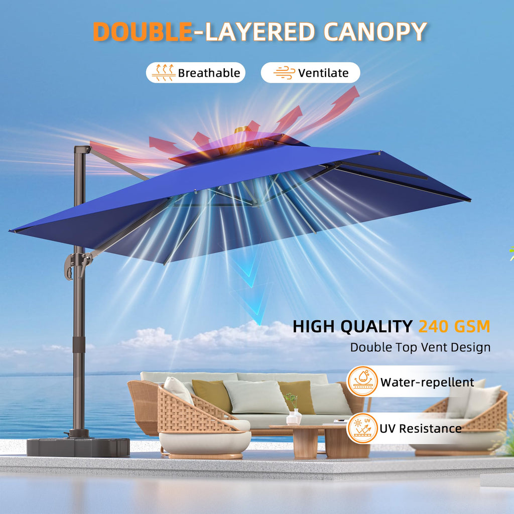 10' X 13' Rectangle Cantilever Patio Umbrella F8082