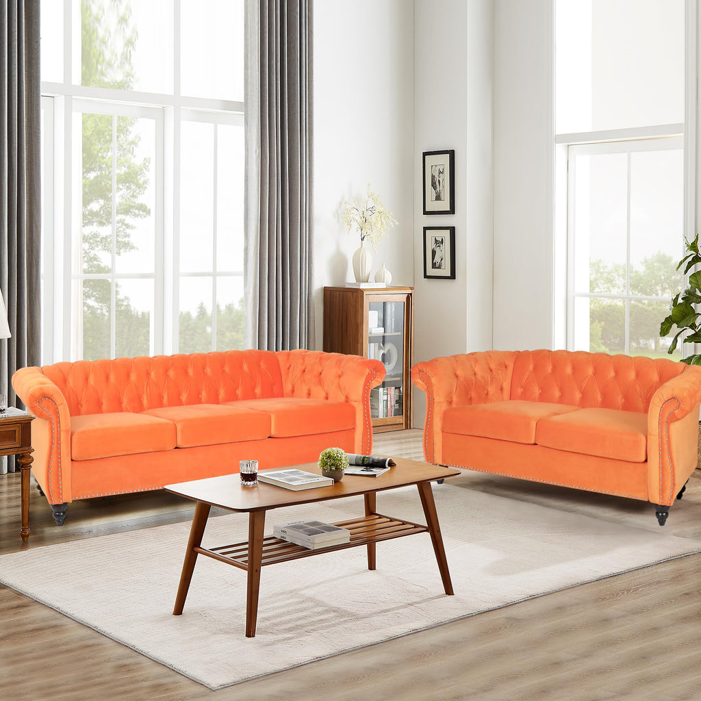 Tufted Velvet 2 Seater Sofa B258