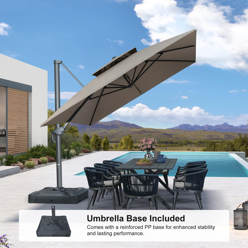 10' x 13' Cantilever Umbrella with Base N278