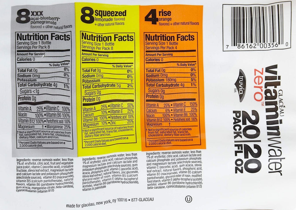 Vitamin Water Zero Variety Pack 20 Fl Oz (Pack of 20) O776222